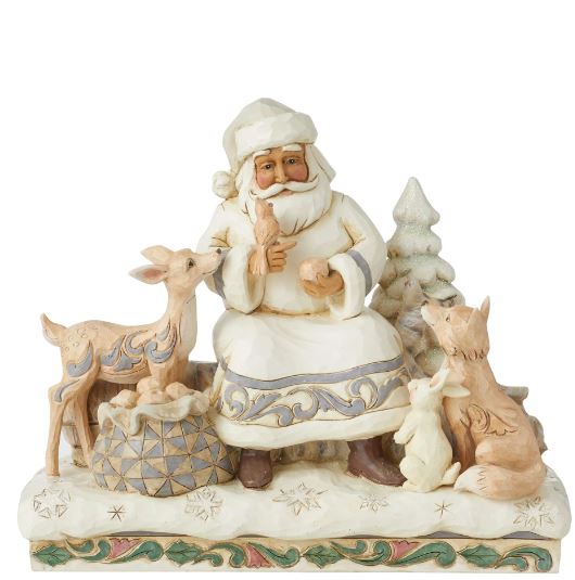Woodland Santa Sitting/Animals - Figurine