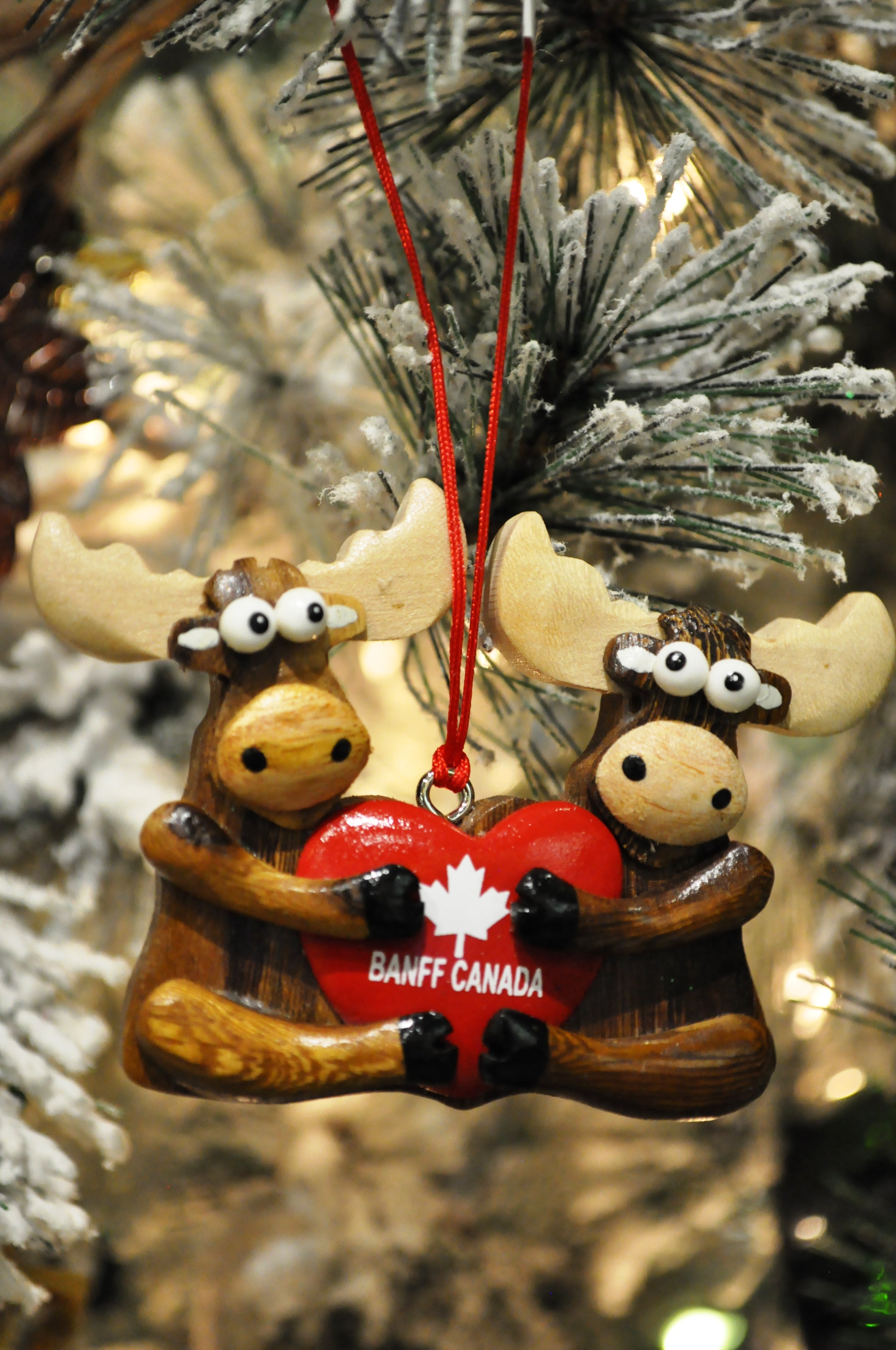 Moose Holding Heart Ornament
