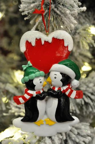 Penguin Kisses Personalized Ornament