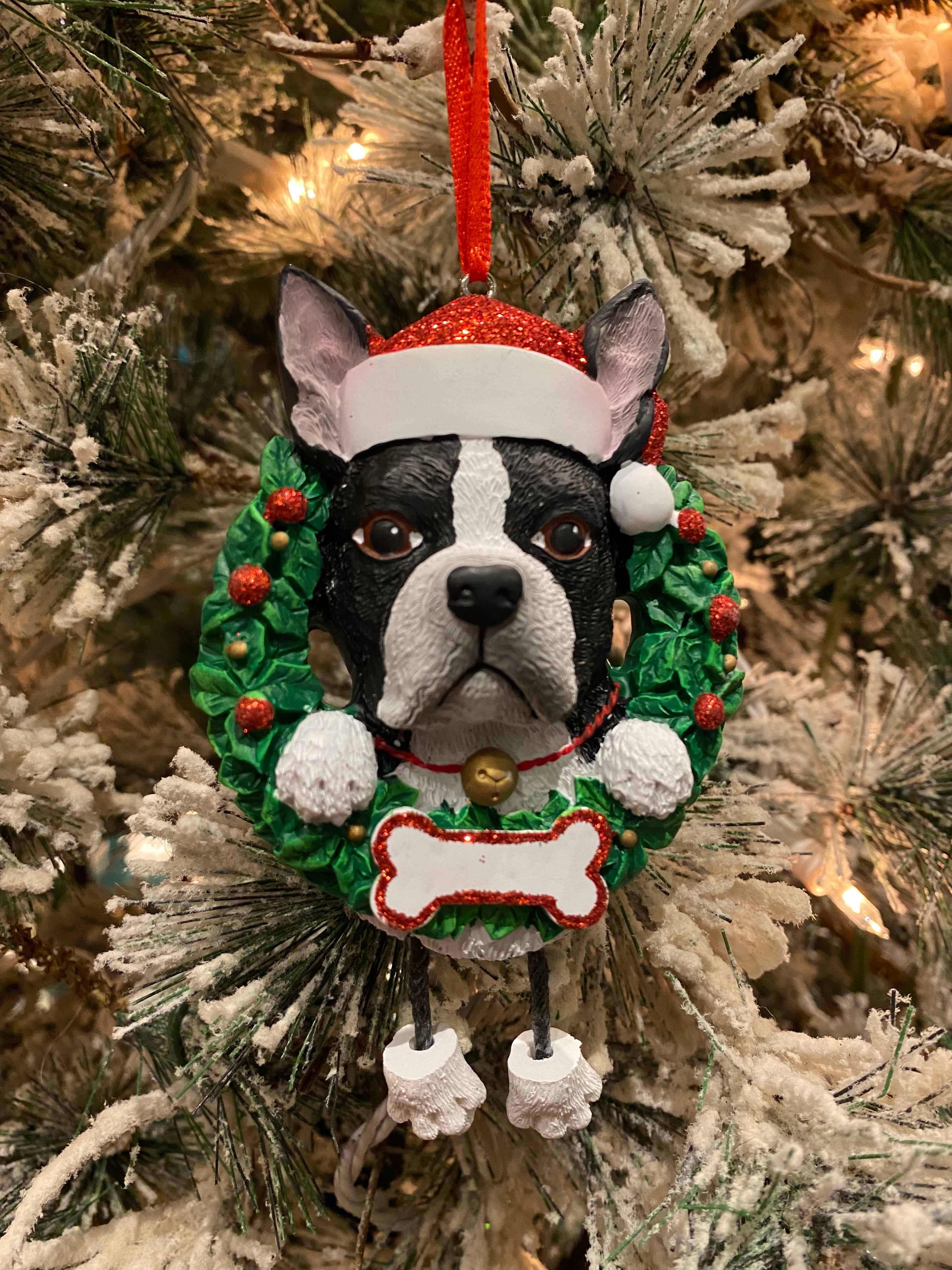 Boston Terrier In Wreath