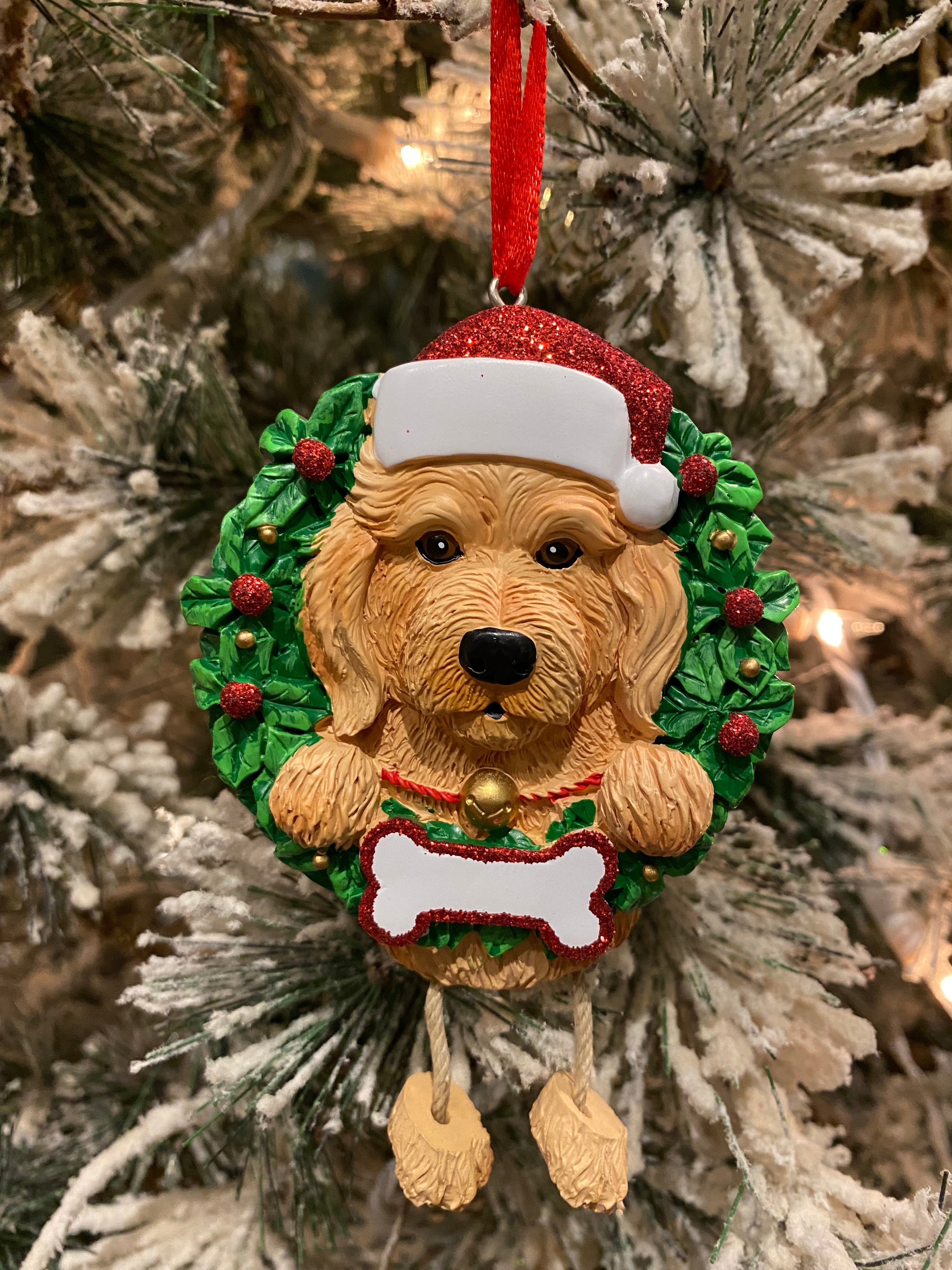 Brown Labradoodle In Wreath