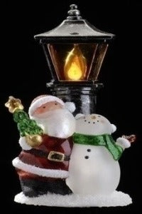 santa snowman lamp post