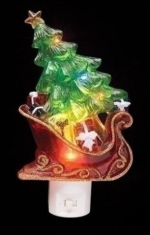 sleigh with tree night light